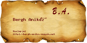Bergh Anikó névjegykártya